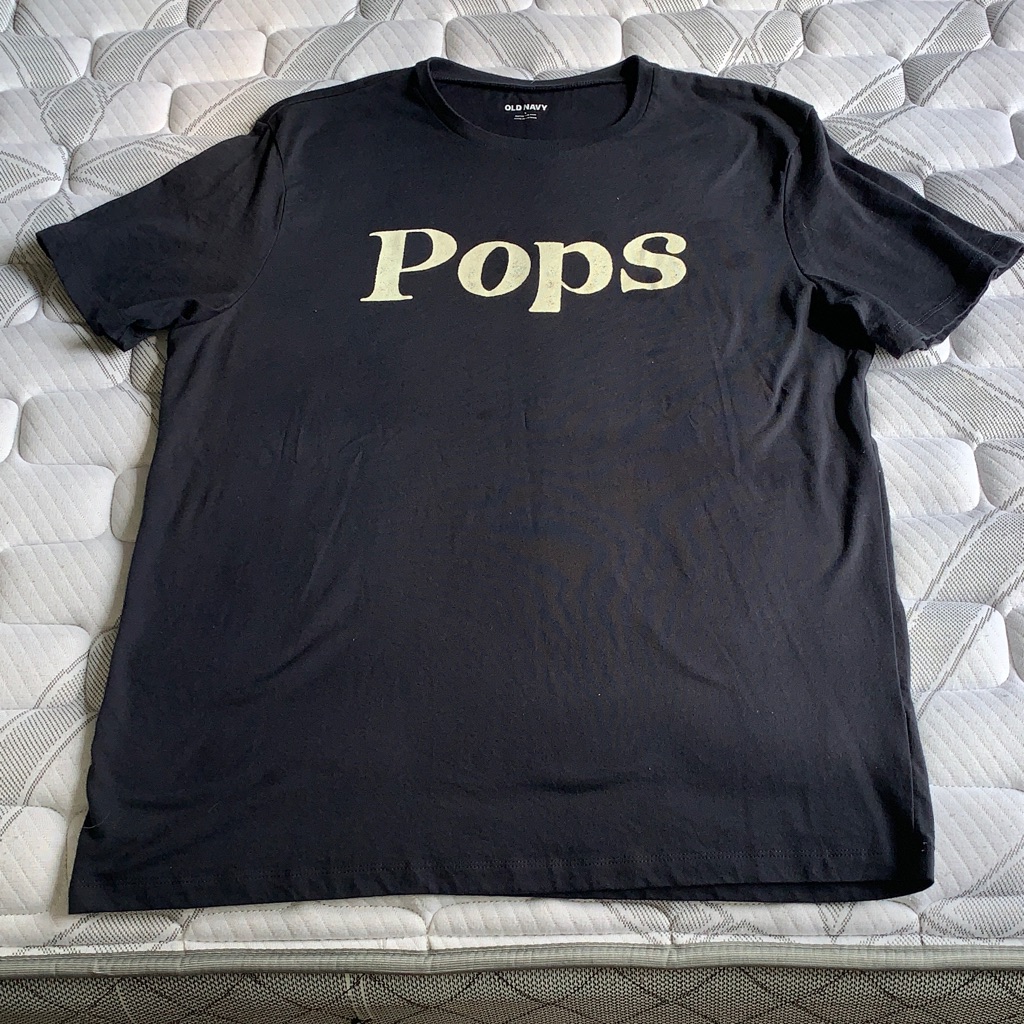 Old Navy Black Tee With Cream "Pops" Graphic